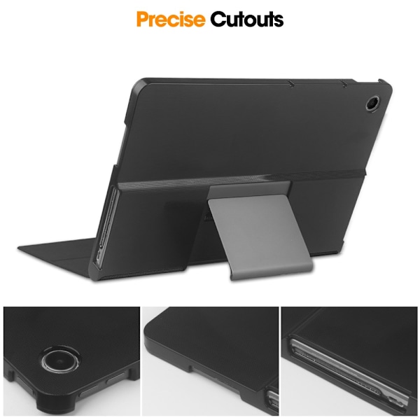 SKALO Lenovo Tab Plus 11.5" Duofold PU-læder Cover - Sort Black