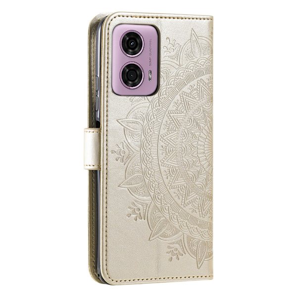 SKALO Motorola Moto G85 5G Mandala Flip Cover - Guld Gold