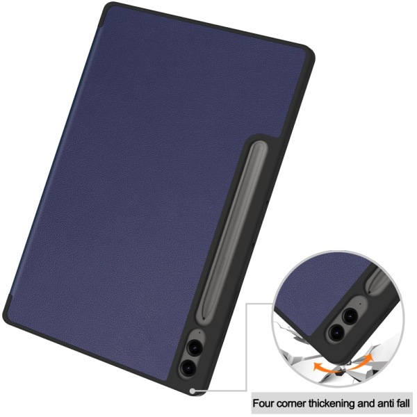SKALO Samsung Tab S9+/S9+ FE Trifold Flip Cover - Mørkeblå Dark blue