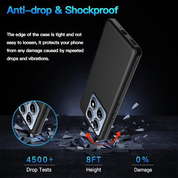 SKALO Xiaomi 14T Pro Mattamusta erittäin ohut TPU-suojakuori Black