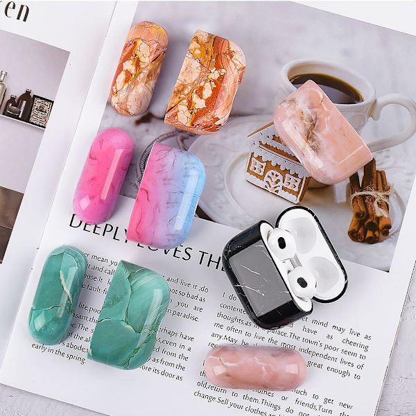 SKALO AirPods 3 Marmor Cover m. Karabinhage - #3 Multicolor