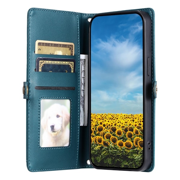 SKALO Motorola Moto G35 5G PU-Læder Envelope Flip Cover - Grøn Green