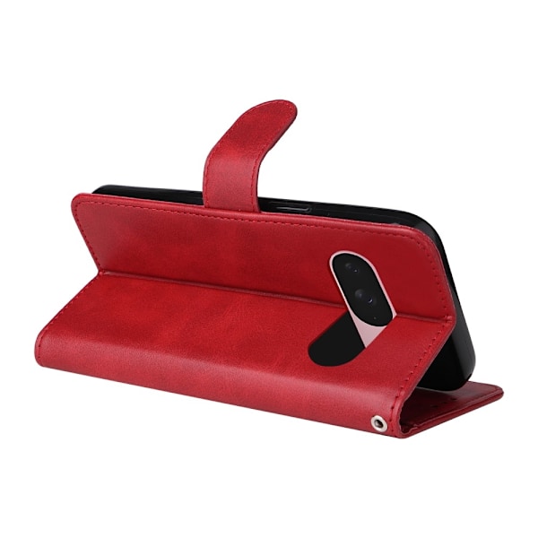 SKALO Google Pixel 9a PU-læder Flip Cover - Vælg farve Red