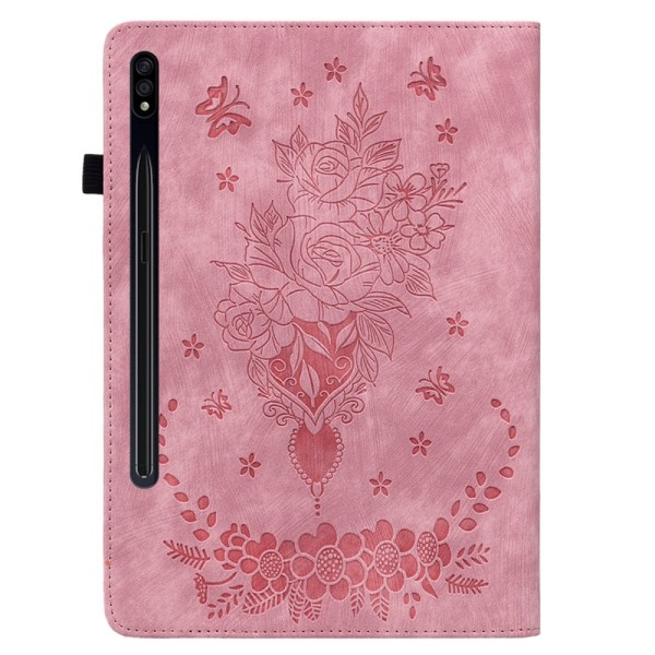 SKALO Samsung Tab S9+/S9 FE+ Mandala Butterfly Flip Cover - Pink Pink