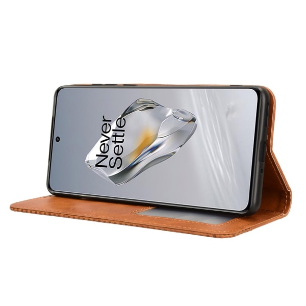 SKALO OnePlus 12R 5G Embossed Premium Plånboksfodral - Brun Brun