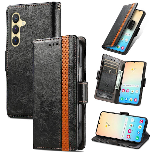 SKALO Samsung S25 CASENEO 002 Premium Plånboksfodral - Svart Svart