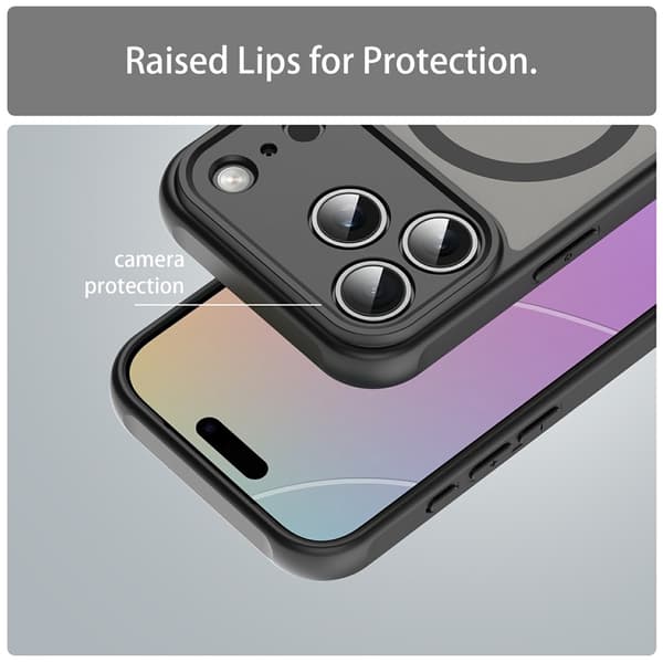 SKALO Mat Hybrid Cover til iPhone 18 Pro Max - Sort Black