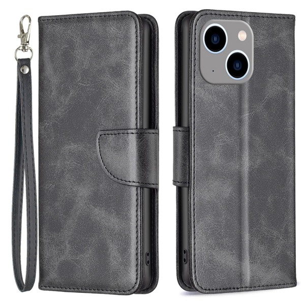 SKALO iPhone 15 Plus Plånboksfodral i PU-Läder - Svart Svart