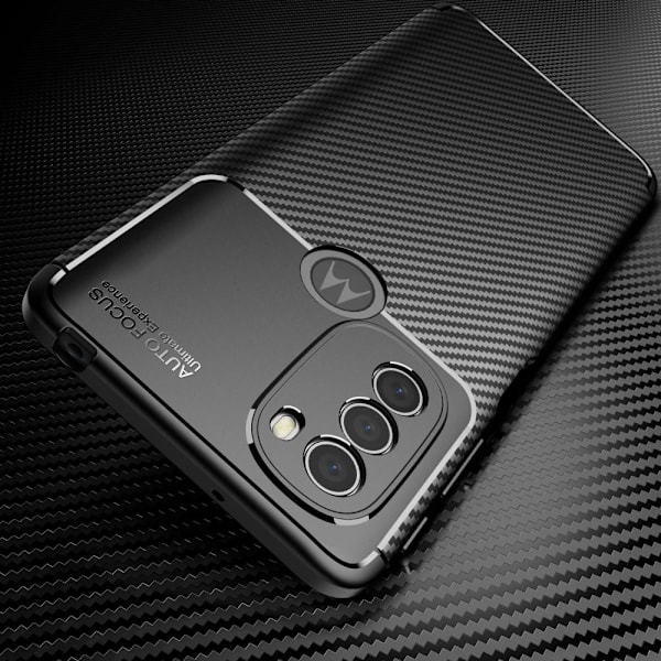 SKALO Moto G31 / G41 / G71 Carbon Fiber TPU-skal - Svart Black