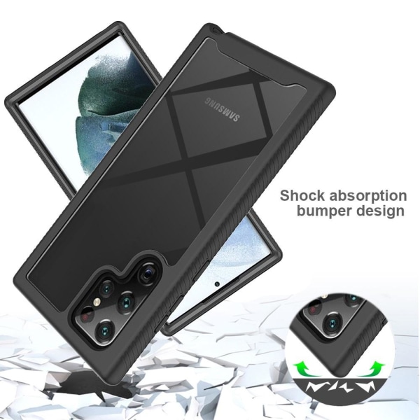 SKALO Samsung S22 Ultra Shockproof Clear Hybrid Skal - Svart Svart
