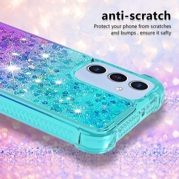 SKALO Samsung A15 5G Kvicksand Glitter Hjerter TPU Cover - Turki Multicolor