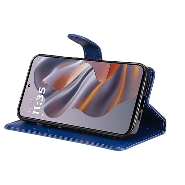SKALO Motorola Edge 50 Neo 5G PU-Läder Plånboksfodral - Fler färger Blå