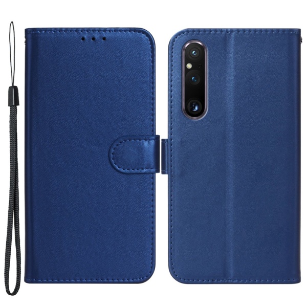 SKALO Sony Xperia 1 V Lompakkokotelo PU-nahkaa - Sininen Blue