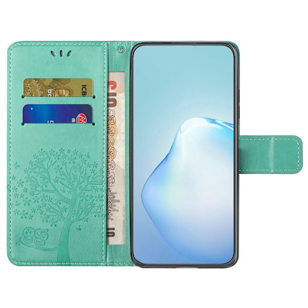 SKALO Samsung A14 4G/5G Owl Tree Plånboksfodral - Turkos Turkos