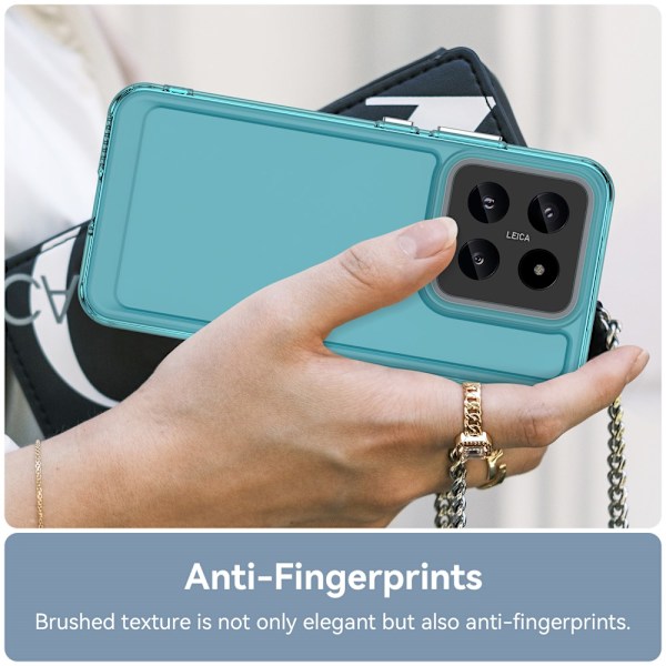 SKALO Xiaomi 14 5G Läpinäkyvä TPU Metal Buttons Suojakuori - Turkoosi Turquoise
