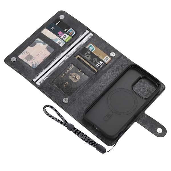 VILI iPhone 16 Pro Max GVB Series Plånboksfodral i PU-Läder - Svart Svart