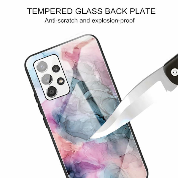 SKALO Samsung A13 4G Marmor Härdat Glas TPU-skal - Motiv 6 multifärg