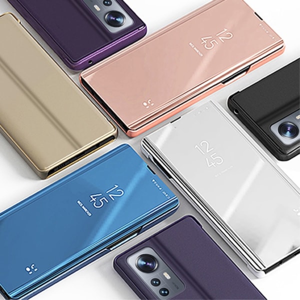 SKALO Xiaomi 12 Pro Clear View Mirror Lompakko - Tumman violetti Dark purple