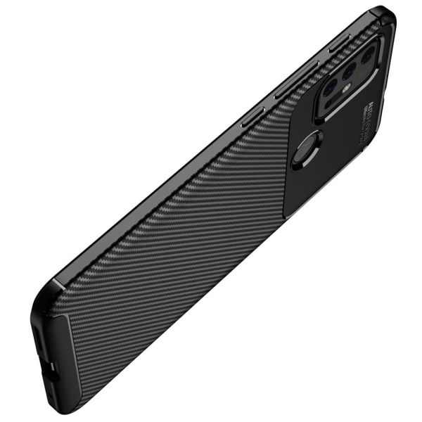 SKALO Moto G30 Carbon Fiber TPU-skal - Svart Svart