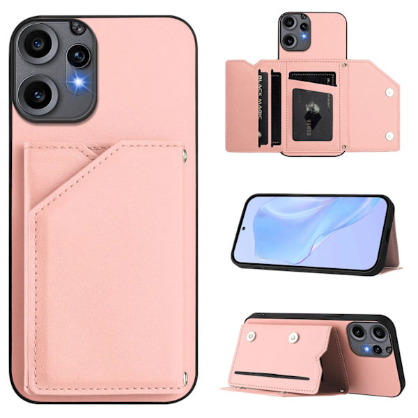 SKALO Nothing CMF Phone 2 Pro PU-nahkainen Suojakuori Lompakolla - Pinkki Pink