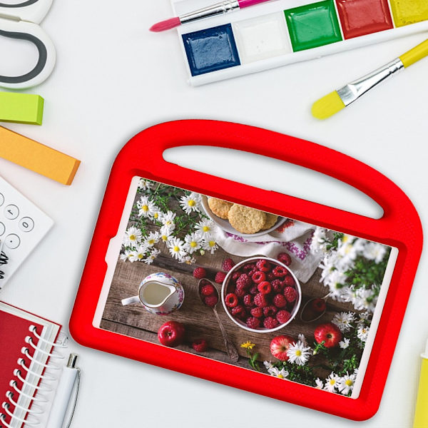 SKALO Samsung Tab A9 Lapsikuori kahvalla ja jalustalla - Punainen Red