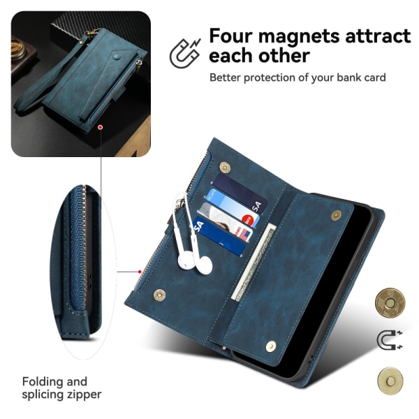 SKALO Motorola Moto G84 5G ESEBLE Big Wallet Plånboksfodral - Bl Blå
