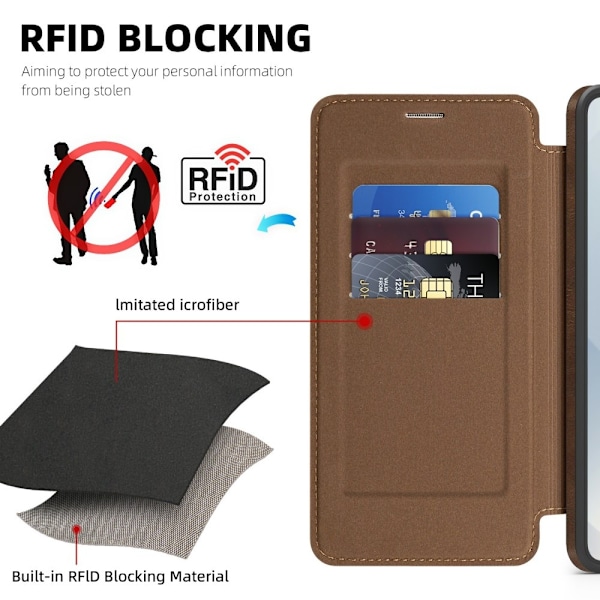 SKALO Samsung S25 Edge Slim Flip Cover - Mørkebrun Dark brown