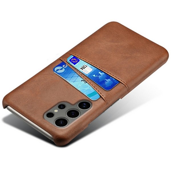 SKALO Samsung S25 Ultra PU-Læder Kortholder Cover - Brun Brown