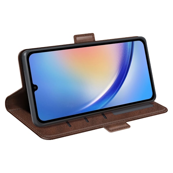SKALO Samsung A35 5G Premium Plånboksfodral - Brun Brun