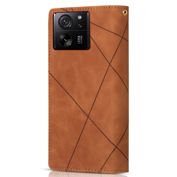 Xiaomi 13T/13T Pro BINFEN COLOR Embossed Plånboksfodral - Brun Brun