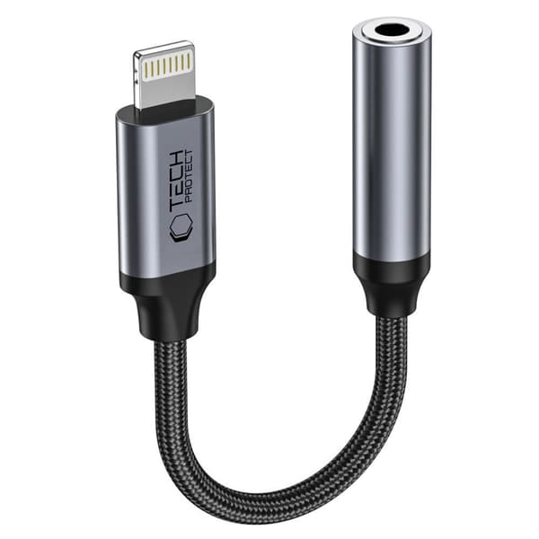 Tech-Protect UltraBoost adapter Lightning til 3.5mm - Sort Black