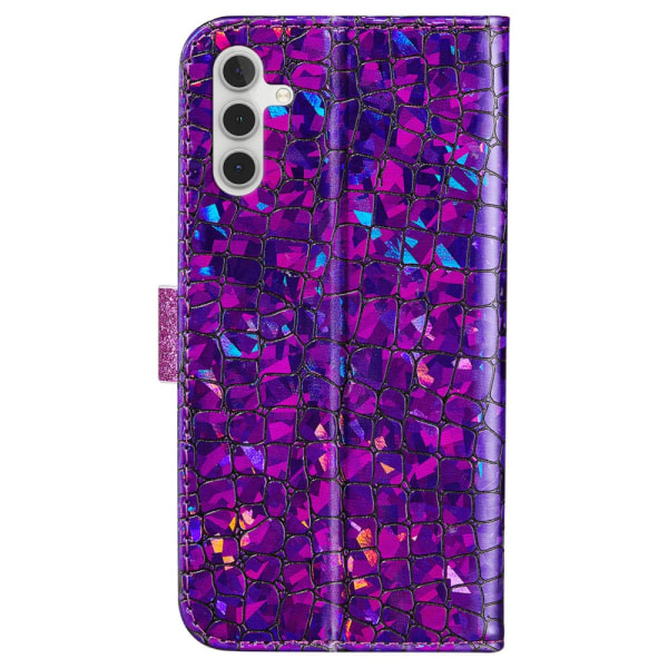 SKALO Samsung A54 5G Glitter design Plånboksfodral - Lila Lila