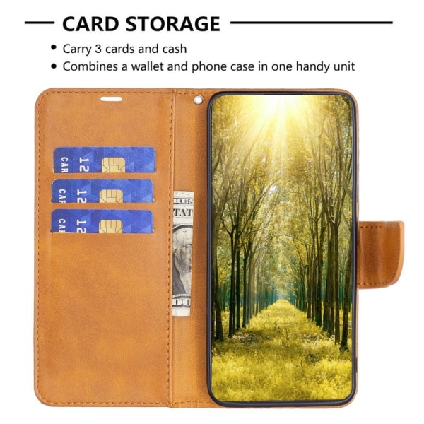 SKALO iPhone 15 Plånboksfodral i PU-Läder - Gul Gul