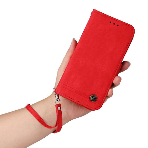 SKALO OnePlus 12R 5G Flip Cover m. pung i PU-læder - Rød Red