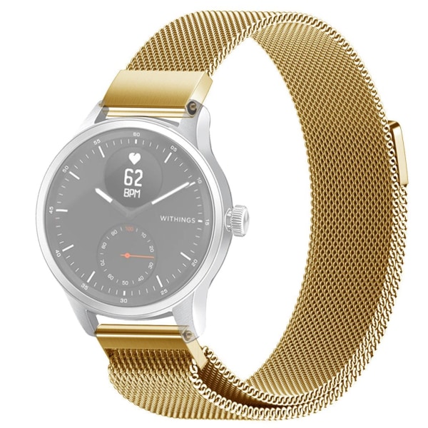 SKALO Milanese Loop til Withings ScanWatch 38mm - Vælg farve Gold