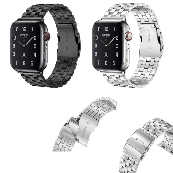 SKALO Fyrkant Metallarmband Apple Watch 42/44/45/49mm - Fler fär Svart