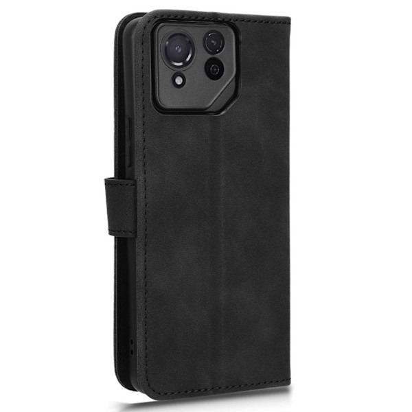 SKALO Asus ROG Phone 8 5G Matt PU-læderpungetui - Sort Black
