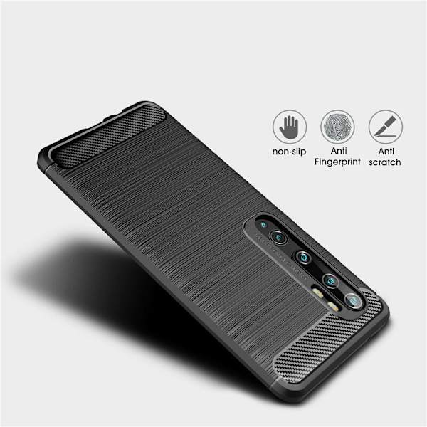 Stöttåligt Armor Carbon TPU-skal Xiaomi Mi Note 10 / Note 10 Pro - fler färger grå