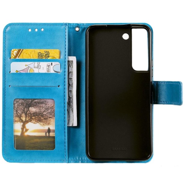 SKALO Samsung S22+ Mandala Flip Cover - Blå - Vælg farve Blue