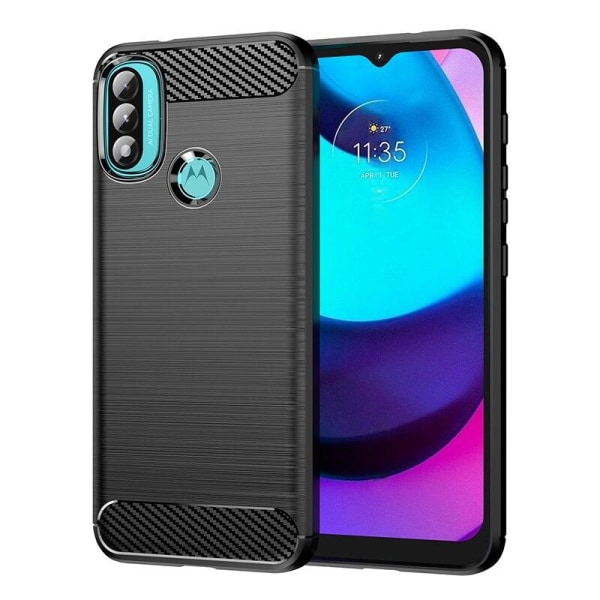 SKALO Moto E20/E30/E40 Armor Carbon Stöttåligt TPU-skal - Fler färger Svart