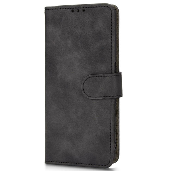 SKALO OnePlus Nord CE 2 Lite 5G Matt PU-Läder Plånboksfodral - Svart Svart