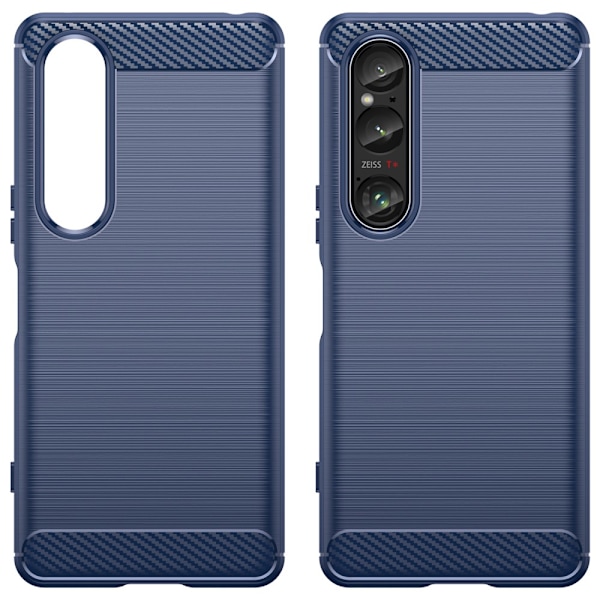 SKALO Sony Xperia 1 VI Armor Carbon Iskunkestävä TPU suojakuori - Valitse väri Blue