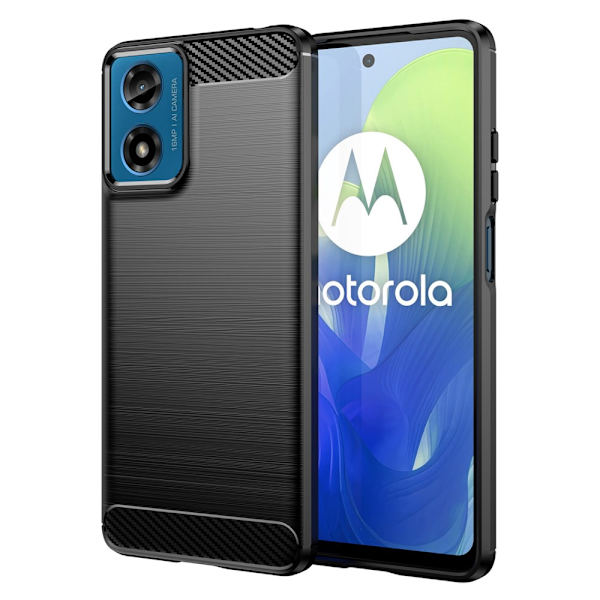 SKALO Motorola Moto G04 Armor Carbon Stöttåligt TPU-skal - Fler färger Svart