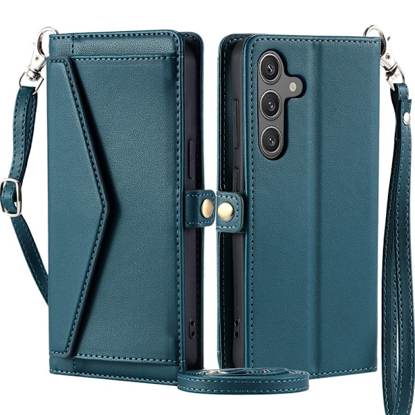 SKALO Samsung A56 5G PU-Läder Envelope Plånboksfodral - Grön Grön