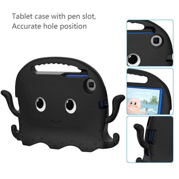SKALO Samsung Tab A7 Lite 3D Cartoon lapsen Kuori - Musta Black
