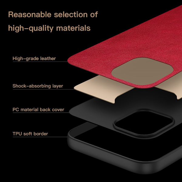 OnePlus Nord 4 SKALO PU-nahkainen hybridikuori - Punainen Red