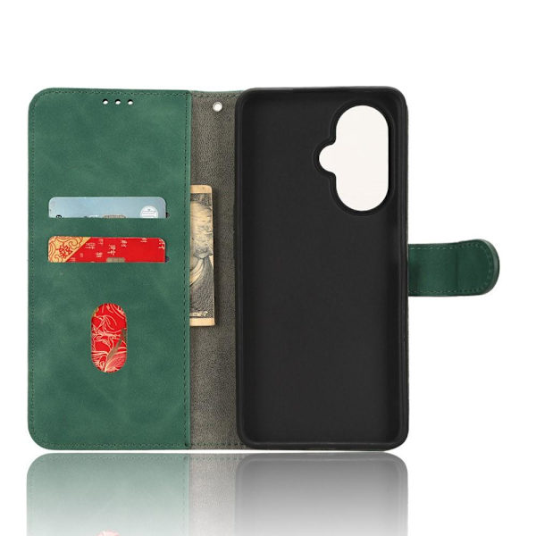 SKALO OnePlus Nord CE 3 Lite 5G Matt PU-Läder Plånboksfodral - Grön Grön