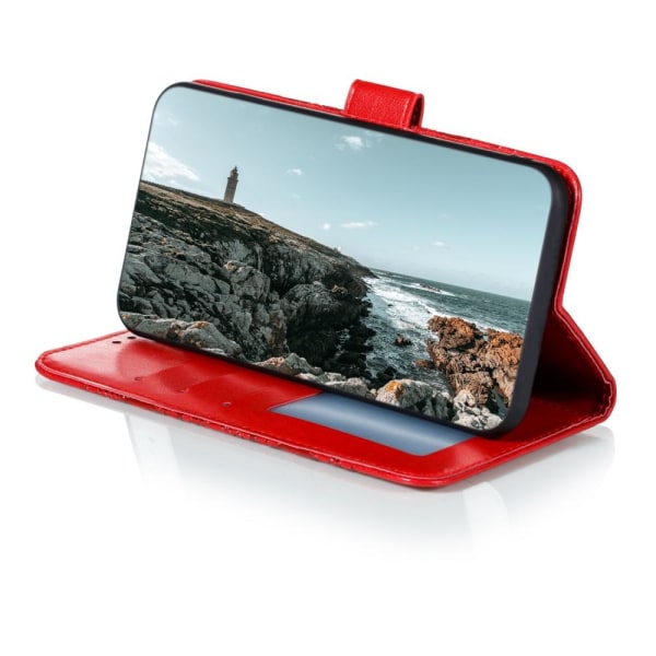 SKALO Samsung A22 4G Mandala Plånboksfodral - Röd Red