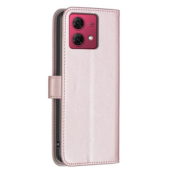Motorola Moto G84 5G BINFEN COLOR Embossed Plånboksfodral - Rosé Rosa guld