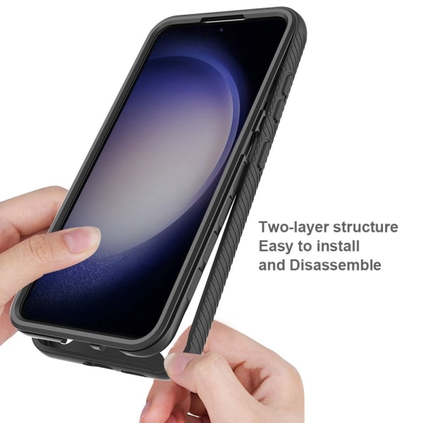 SKALO Samsung A55 5G Shockproof Clear Hybrid Skal + Skärmskydd - Svart Svart